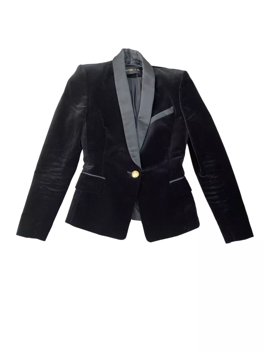 H and m velvet best sale blazer