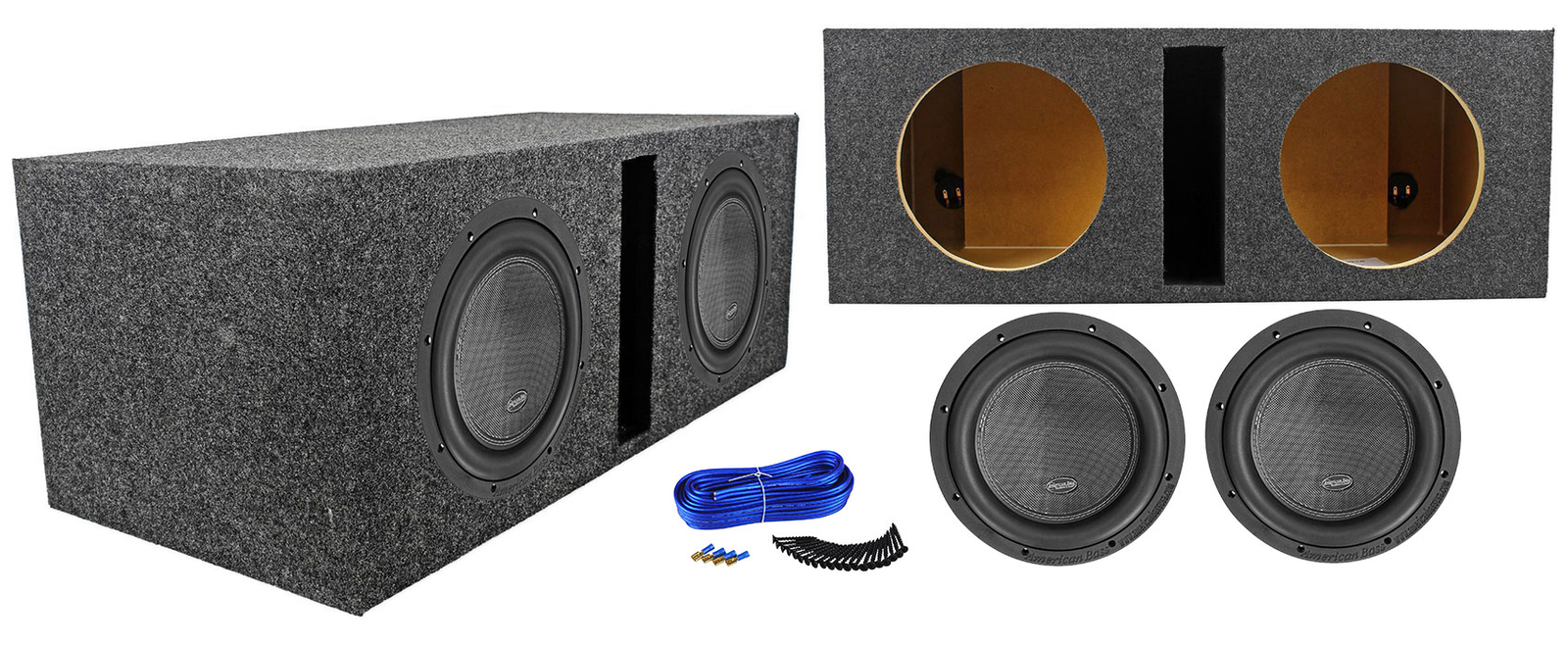 2 American Bass XR-10D4 мощностью 2000 Вт 10 автомобильных аудиосистемных сабвуферов Вентилируемый корпус саббокса 64790₽