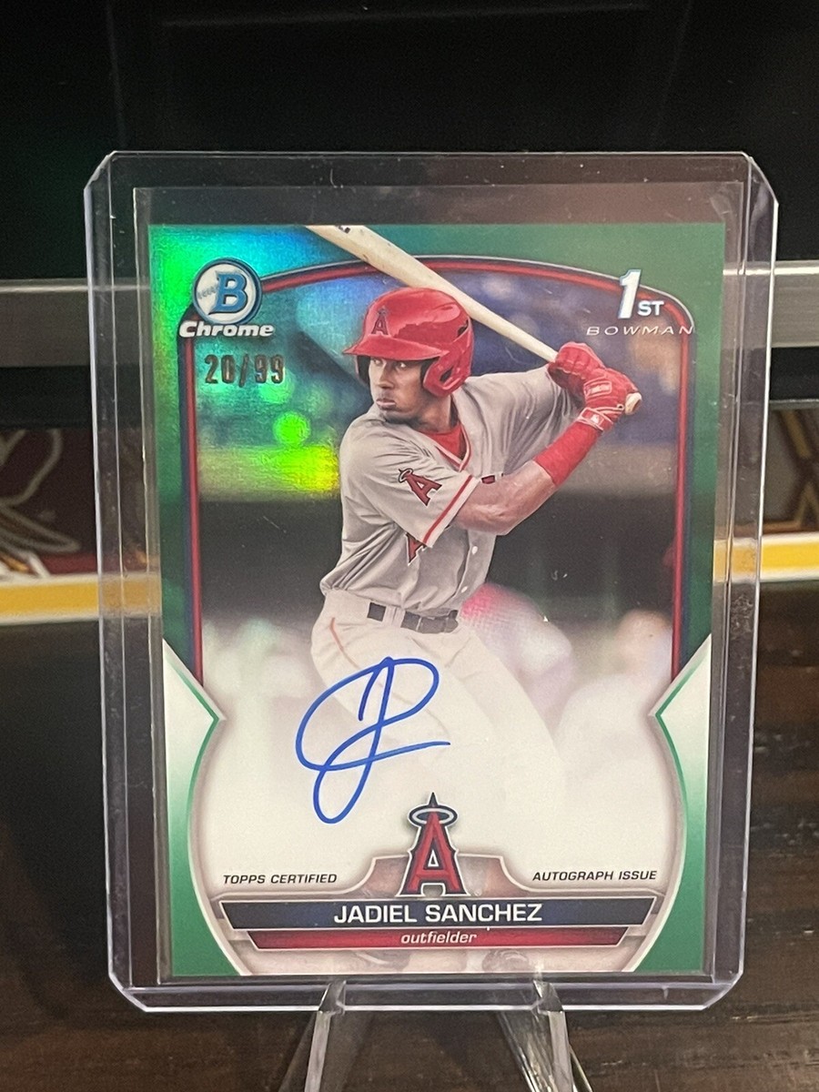 2023 Bowman Chrome Jadiel Sanchez 1st Auto Green /99 Los Angeles