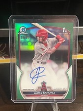 2023 Bowman Chrome Jadiel Sanchez 1st Auto Green /99 Los Angeles Angels