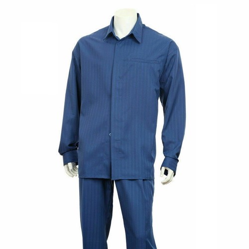 New Men's Luxurious Long Sleeve Stripe Design Walking Suit 2 Pc Set Size M~5XL - 第 7/11 張圖片