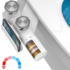 Bidet Fresh Water Spray Kit Non Electric Toilet Seat Attachment with Dual Nozzle