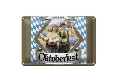 Schild Blech 30x20cm - Made in Germany - Spruch Oktoberfest Lager Bier Bayern Me