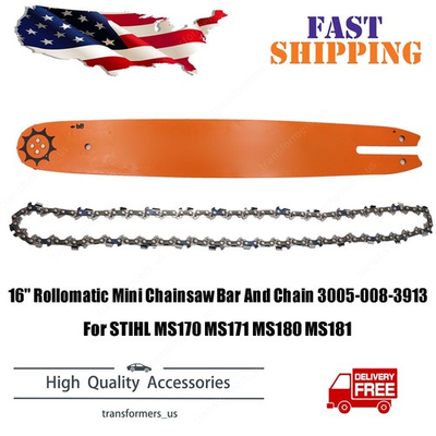 #ad #ad For STIHL MS170 MS171 16quot; Rollomatic Mini Chainsaw Bar And Chain 3005 008 3913 $36.59