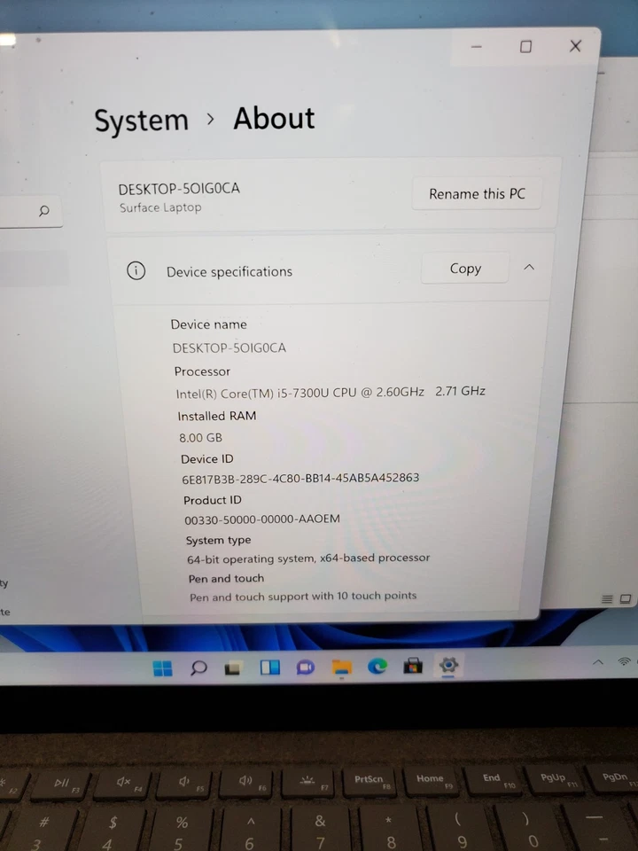 Microsoft Surface Laptop 13.5" i5-7300U 8GB RAM 256GB SSD Win11 #69 Foto 2 de 4