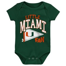 Newborn Outerstuff Green Miami Hurricanes Little Banner Bodysuit
