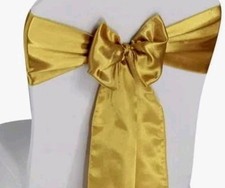 20 pcs Satin Chair Cover Bow Sash 104"x 7 1/2" Bronze Wedding Party Banquet