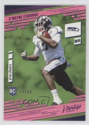 2021 Prestige Rookies Xtra Points Pink 13/50 D'Wayne Eskridge #233 Rookie RC 3c2