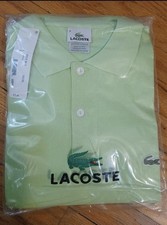 Lacoste L1212 Light Green Polo Shirt XXL 100 Cotton Short Sleeve Logo Button