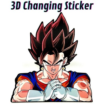 Dragonball Z Vegito Super Saiyan Blue 3D Lenticular Motion Car Sticker Decal Art