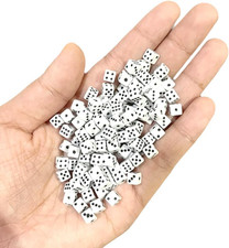 100 Pieces 5Mm Mini Dice, 6 Sided for Board Games, Bulk D6 1/5" White Game Do...