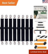 Bed Sheet Straps 8 Pack Adjustable Fitted Sheet Clips Heavy Duty Holders