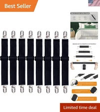 Bed Sheet Straps 8 Pack Adjustable Fitted Sheet Clips Heavy Duty Holders