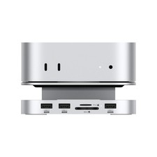 Aluminum Docking Station Hub for Mac mini M4/M4 Pro, 10Gbps USB-A, SSD Enclosure