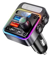 54W Bluetooth 5.3 Car Adapter w/ 4 Charging Ports Wireless Radio FM Transmitter