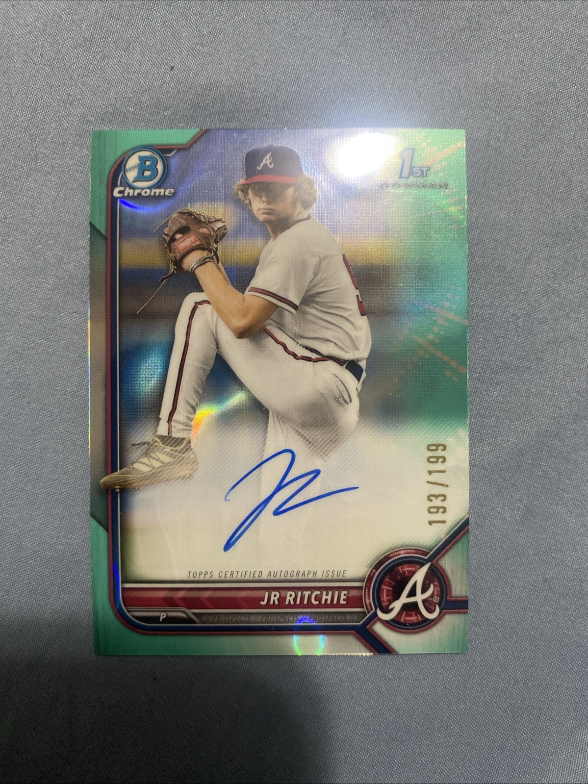 2022 Bowman Chrome JR Ritchie Auto Aqua Lava Refractor SP 193/199 1st Bowman