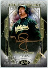Mark McGwire 2022 Topps Tier One Talent Autograph Card #T1TA-MMC 04/25