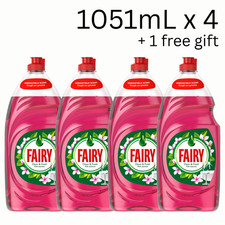 Fairy Clean & Fresh Washing Up Liquid Pink Jasmine 1015ML x4 Quantity 1.80 per litre