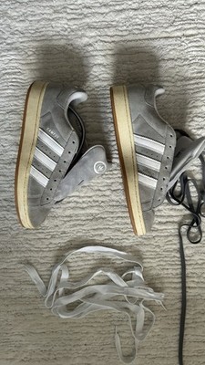 adidas Campus Herren Sneaker Wildleder Grau/Weiß Low Top Gummisohle Gr. 44,5