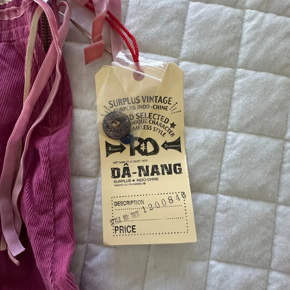 DA-NANG Skirt Girls Medium Pinl Corduroy Mini Embroidered Retro Y2K Grunge - Image 4 of 4