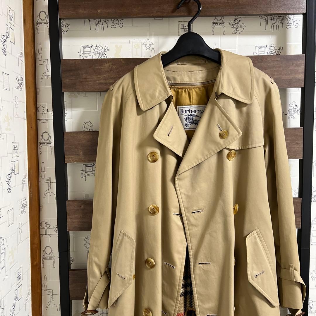 Burberry Trench Coat Beige Cotton With Check Pattern Size M For Women thumbnail 13