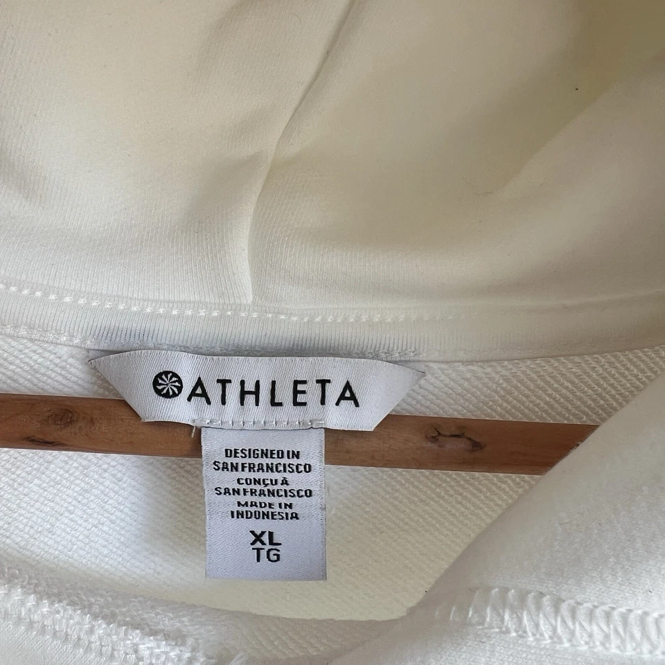 Sudadera con capucha Athleta para mujer XL blanca de gran tamaño Foto 3 de 4