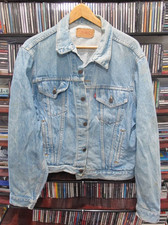 Vtg 80s Levis 70506-0216 Denim Trucker Jacket MADE IN USA Men 40 The Jam Painted
