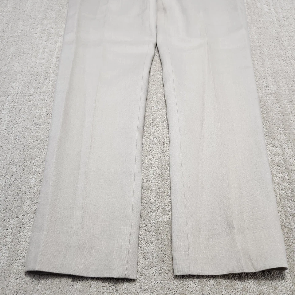 Calça de linho Ralph Lauren meninos grandes 16r 28W calças sociais bege luxo riqueza - Imagem 3 de 4