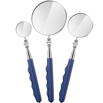 Copkim 3 Pieces Telescoping Inspection Mirror Stainless Steel Extendable Blue