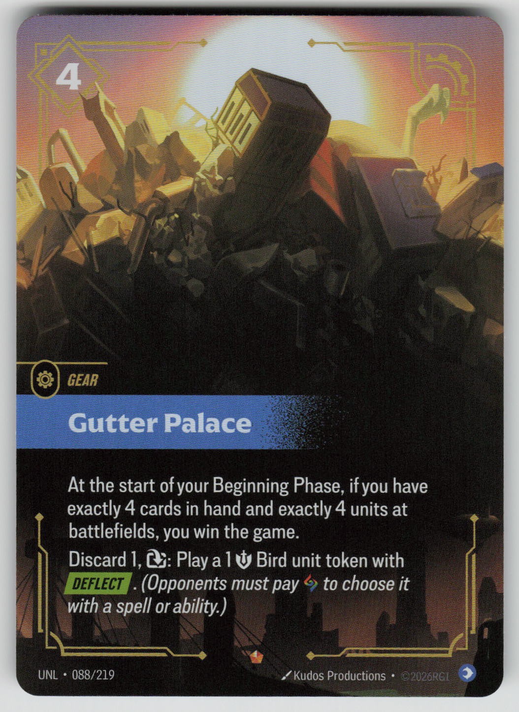 Gutter Palace Foil Epic Unleashed 088/219 Riftbound NM