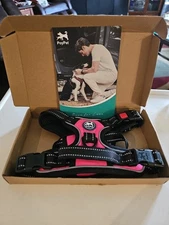 Dog Harness No-Pull, Control Handle, Padded Size  SMALL PINK/BLACK NIB