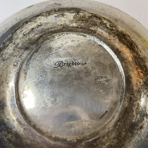 Brighton Crystal Bowl With Floral Lid & Plate Beautiful Vintage Trinket Tray 5” - Picture 4 of 9