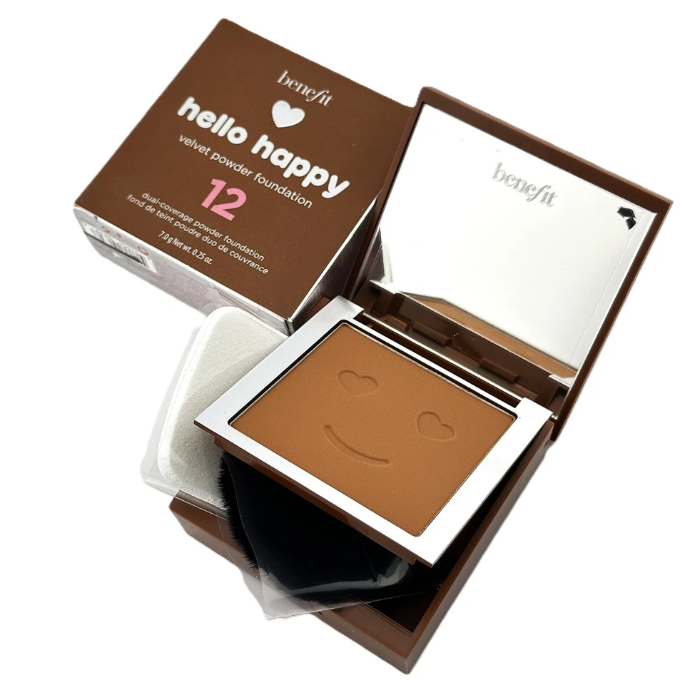 Benefit Hello Happy Dual-Coverage Velvet Powder Foundation - Shade 12 – 7 g - Image 3 of 4