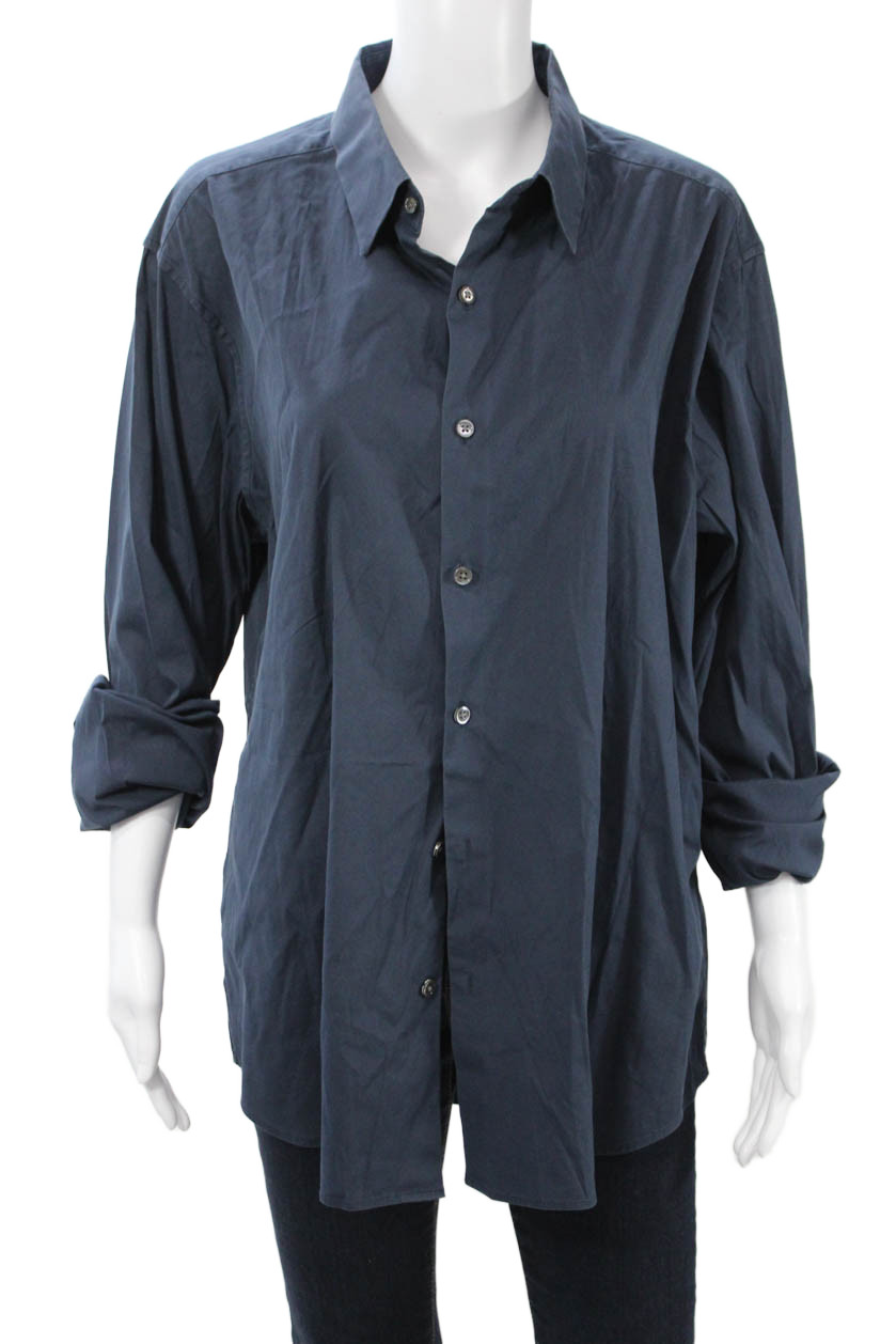 Theory Womens Basic Button-Up Collared Long Sleev… - image 1