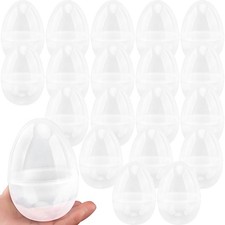 20 Pcs 6 Inch Jumbo Plastic Easter Eggs Large Empty Transparent White Easter ...