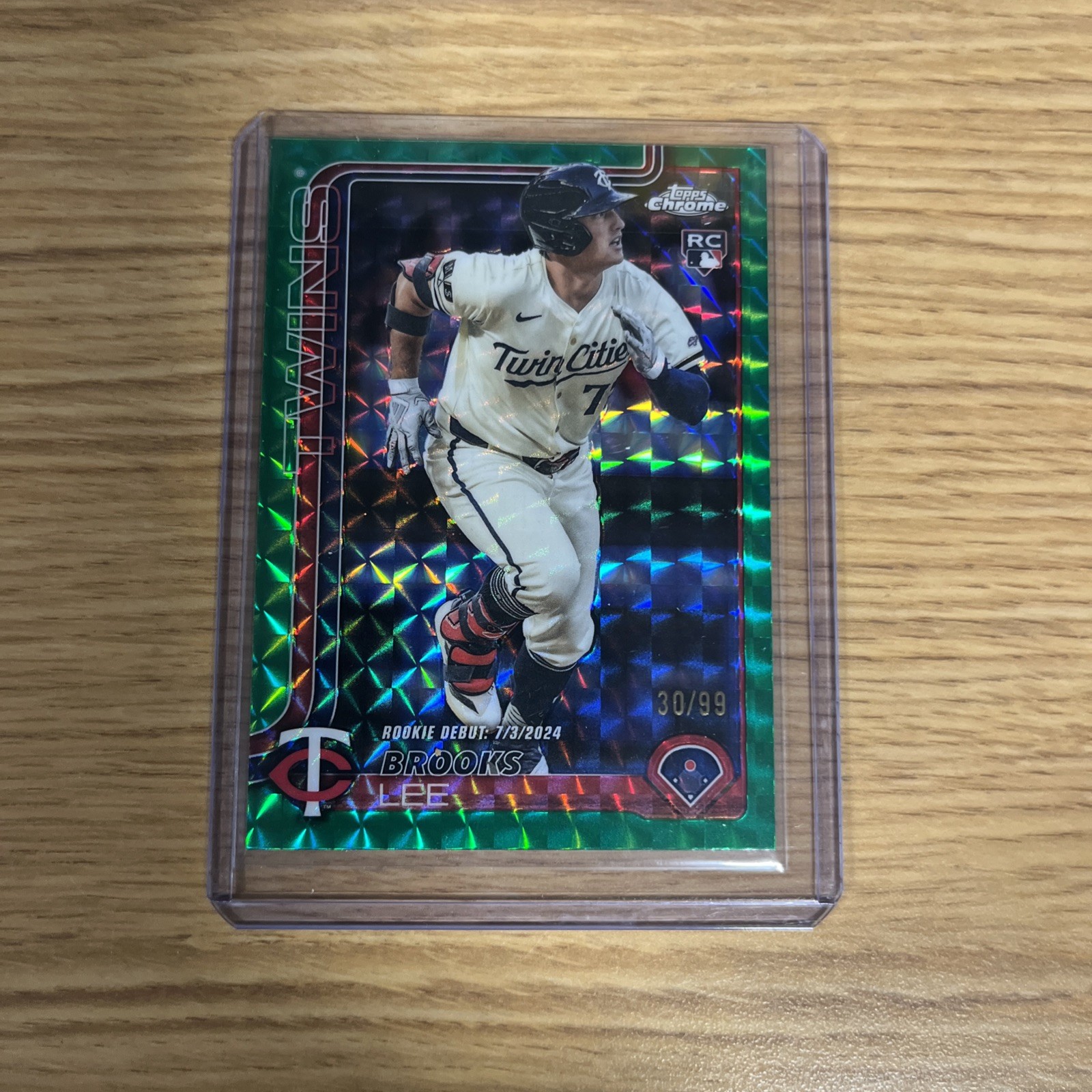 BROOKS LEE 2025 TOPPS CHROME UPDATE ROOKIE DEBUT GREEN GEOMETRIC RC /99