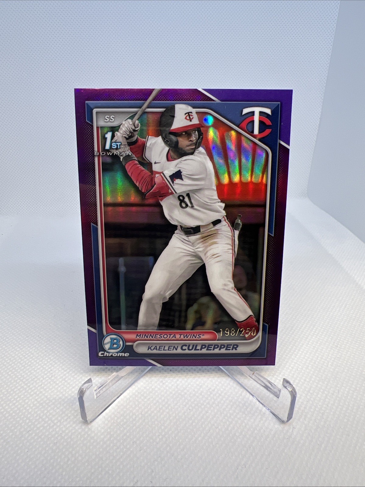 2024 Bowman Draft Chrome Kaelen Culpepper 1st Purple Refractor /250 - Twins