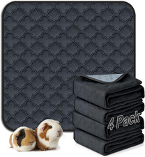 Washable Guinea Pig Cage Liner - 4 Pack Reusable Washable Pee Pads，Waterproof Gu