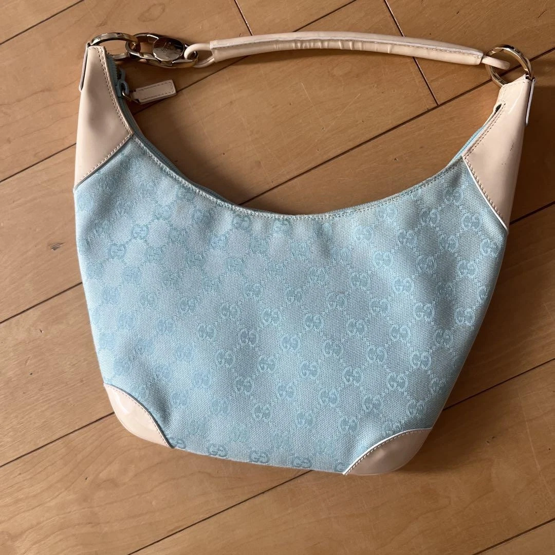 Sac à bandoulière GUCCI motif Gg toile bleu clair