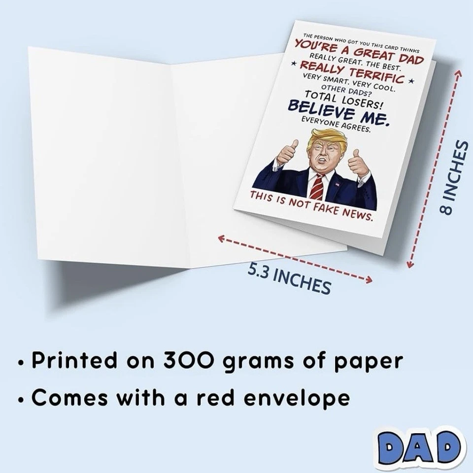 Trump YOU'RE A GREAT DAD Birthday/Father's Day/Any Occassion with Red Envelope - Image 2 of 4