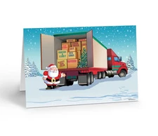 Moving Truck Christmas Cards - 12 Cards w/Envelopes - Size 6.25" x 4.5"
