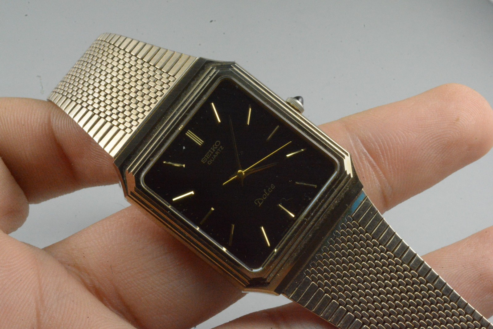 Men Tank Quartz 32mm NSAG Watch Vintage Dolce 5931 Rectangular  CASE Seiko 5490 - vintagewatches.pk