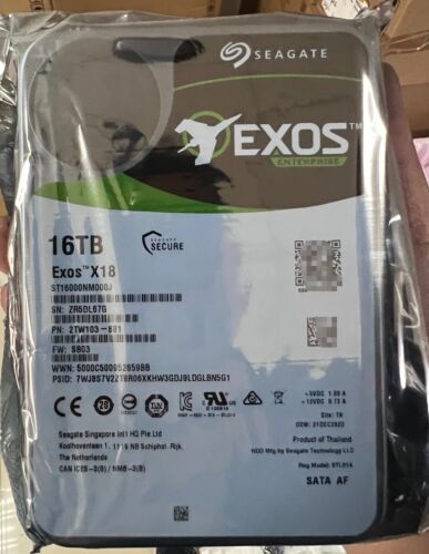 Seagate Exos X16 16TB Sata 6Gb/s 3.5" Internal HDD Hard Disk Drive ST16000NM000J - Picture 3 of 3