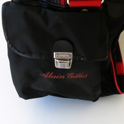 Sac Vintage PALLADIUM ALAIN GILLES, Toile Noire/rouge ASVEL - Années 70/80