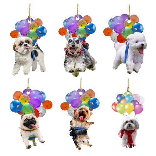 1pcs Car Ornament Dog Cute Pendant Colorful Balloon Pet Decoration