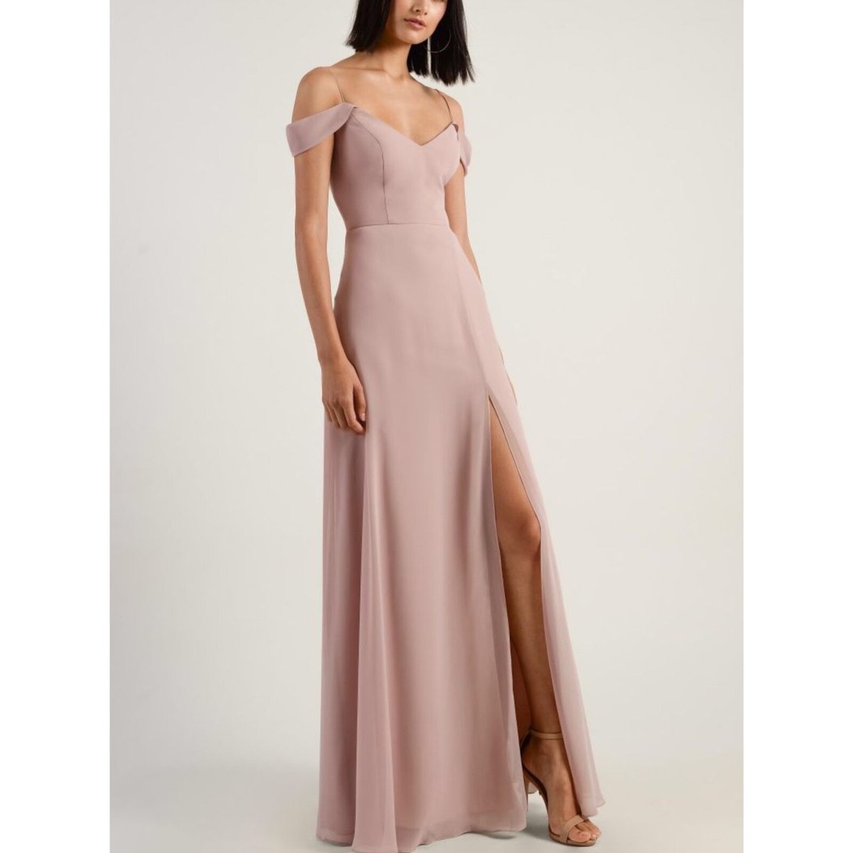Robe De Soirée Jenny Yoo Priya - épaules Dénudées, Taille 4, Couleur Hibiscus
