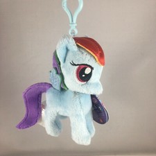 Aurora World Plush - My Little Pony 4.5" RAINBOW DASH Plastic Key Clip NWT 2014