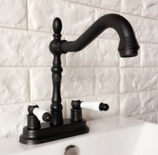 Oil Rubbed Bronze 4" Centerset Kitchen Sink Faucet Bathroom Basin Mixer Tap