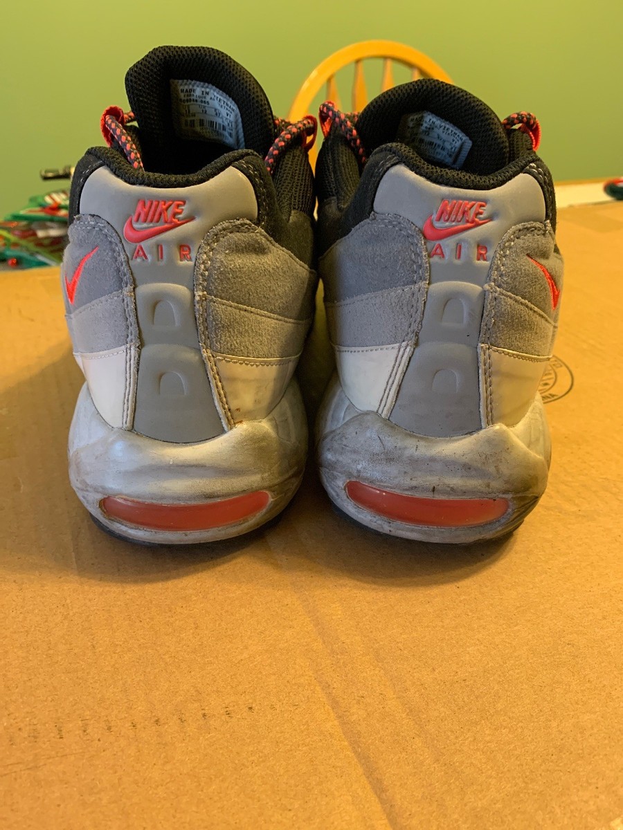 Rare🔥 Nike Air Max 95 Black Hot Red Neutral Gray Sz 13 609048-065
