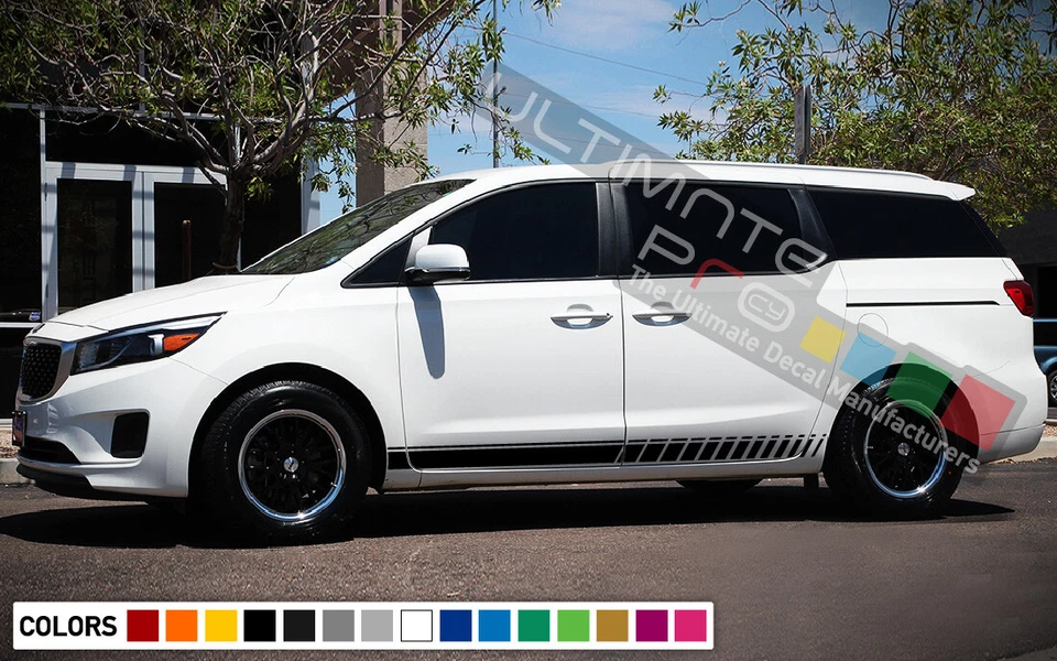 Kit de calcomanías pegatinas gráficas rayas deportivas puerta lateral para minivan KIA Sedona 2020 Foto 3 de 4